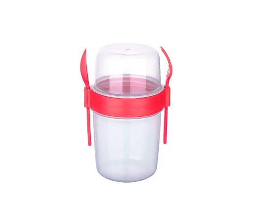 Plastic cup-container with spoon and fork TITIZ 28335 650ml