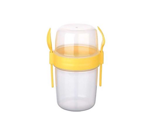 Plastic cup-container with spoon and fork TITIZ 28335 650ml