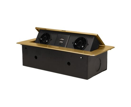 Table block ORNO 2 2xUSB-A Schuko brass