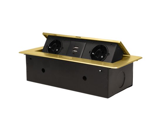 Table block ORNO 2 2xUSB A Schuko gold