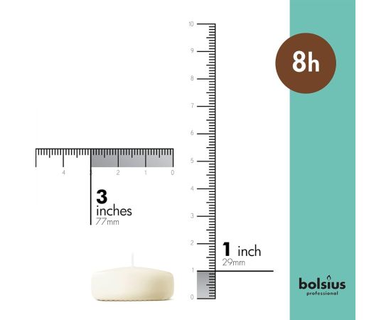 Tea Candle Bolsius Maxi Floating Ivory 12pcs