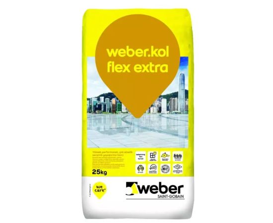 Клей для плитки WEBER KOL FLEX EXTRA GREY 25кг