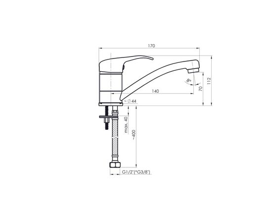 Washbasin faucet Rubineta Optima 19 chrome