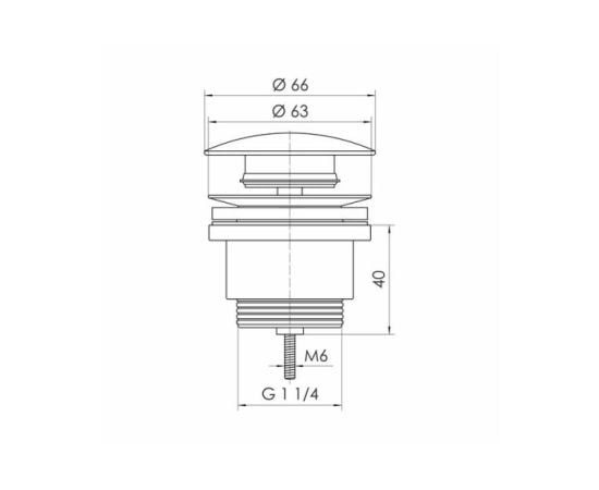 Sifon for washbasin Tycner Click-Clack White