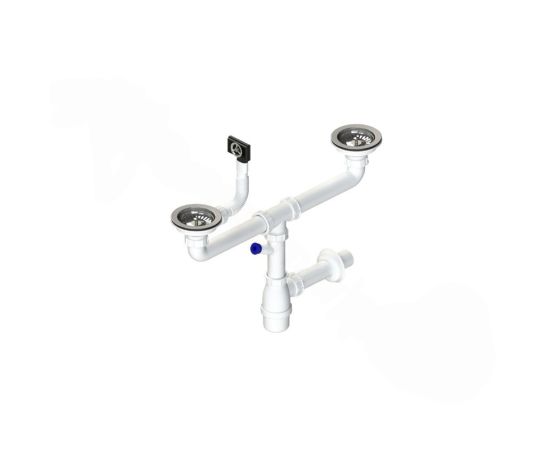 Double Bowl Kitchen Sink Siphon with Overflow Tycner 2662