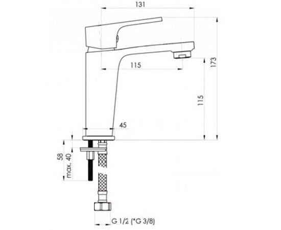 Washbasin faucet Rubineta Modena 18 (MD80008)