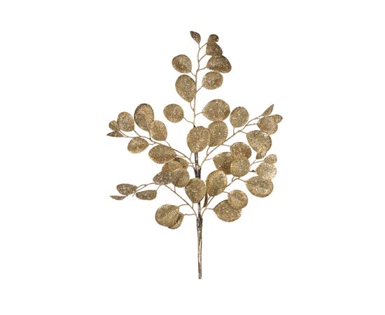 Christmas decoration stem leaves METALL CRUSH RND LEAF STEM GLD 76cm