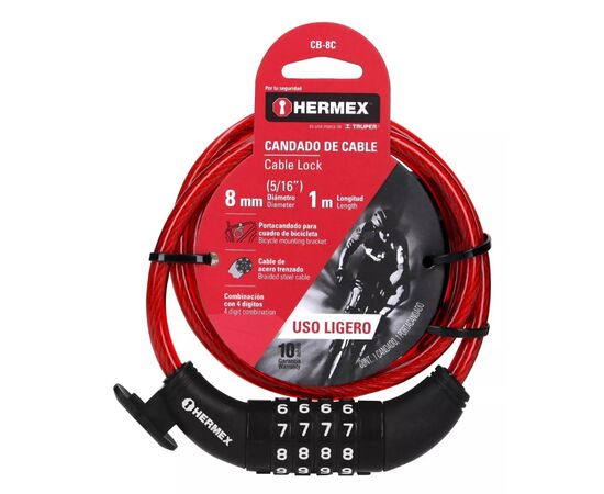 ბოქლომი ტროსით კოდირებული Hermex 43925 CB-10C