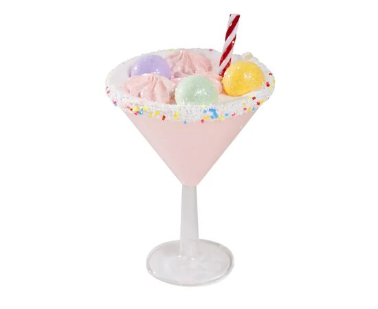 Christmas decoration CANDY COCKTAIL GLASS ORN ASS 2 PNK BLU 15.5cm