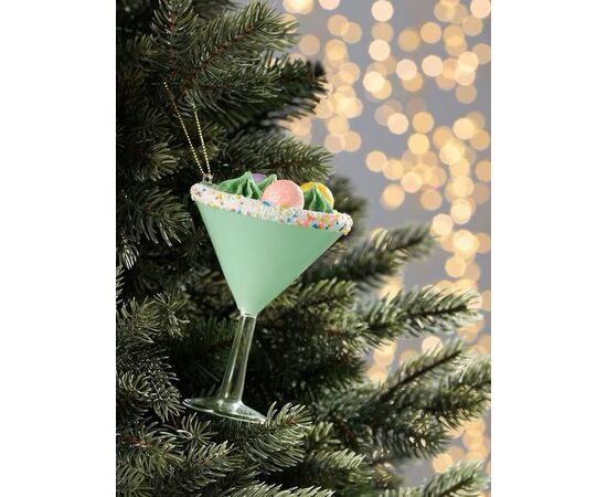 Christmas decoration CANDY COCKTAIL GLASS ORN ASS 2 PNK BLU 15.5cm