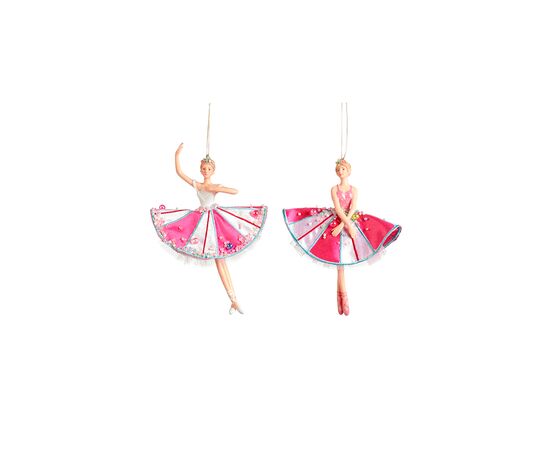 Christmas tree decoration ballerina FABR BD CANDY BALLERINA ORN ASS 2 PNK WH 17cm