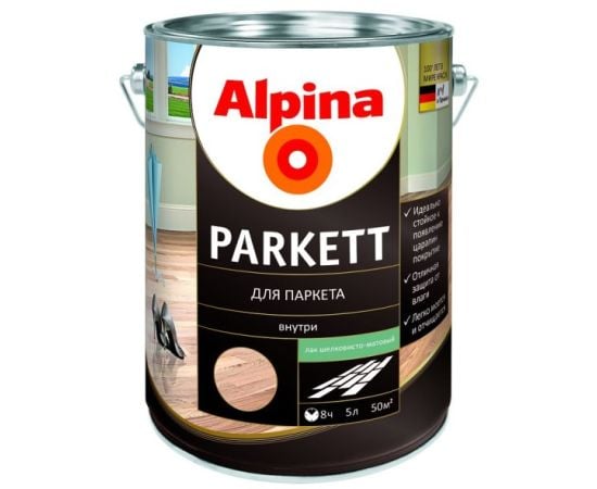 Лак Alpina Parkett 537893 5 л полуматовый