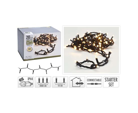 Christmas garlands of bulbs 200 LED 230V warm white