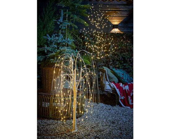 Decoration New Year's willow white 140 LED IP44 timer - h120xd80 cm