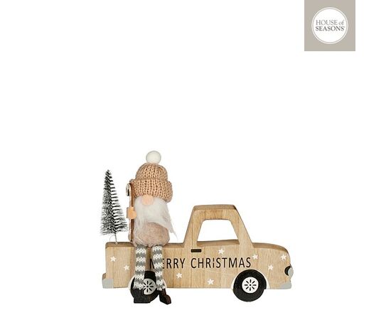 New Year's decoration truck dwarf brown FSC 100% 20x15x4 cm