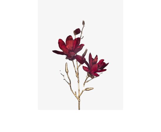 Christmas decoration magnolia flowers FABR MAGNOLIA FLOWERS BUD STEM PNK GLD 66cm