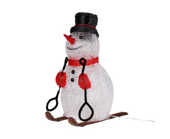 Christmas decoration snowman on skis 31 cm 2ass