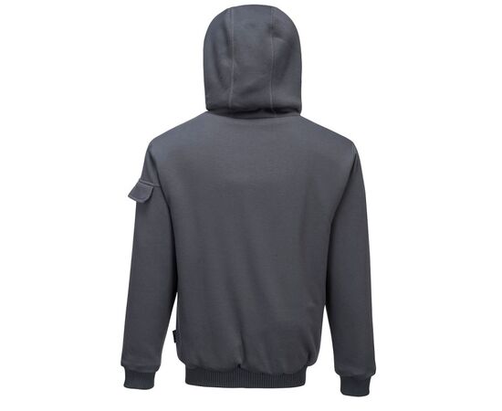 Work hooded sweater with zipper Portwest KS32ZOR L grey