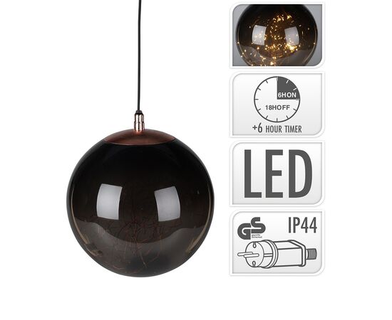 Christmas decoration ball 25 cm 125 Led gray