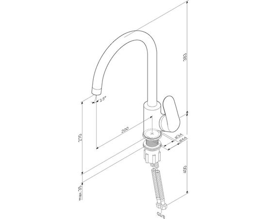 Kitchen faucet AM.PM Like F8007100 chrome