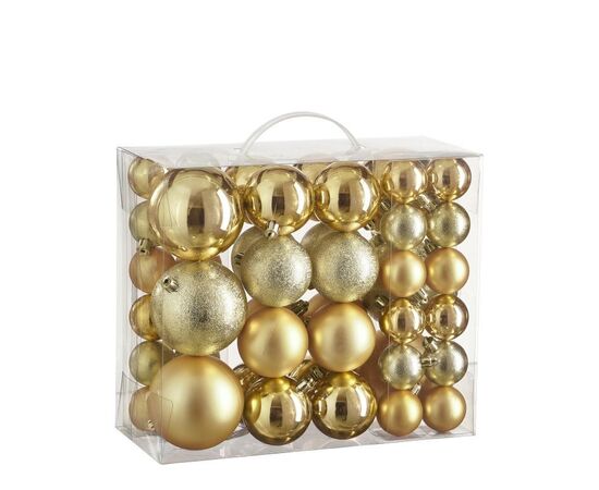 New Year's toy ball gold 4.6-8 cm 46 pcs