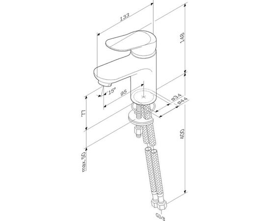 Washbasin faucet AM.PM Sunny chrome