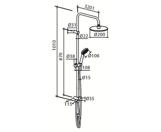 Shower system DAMIXA Origin One 978100000