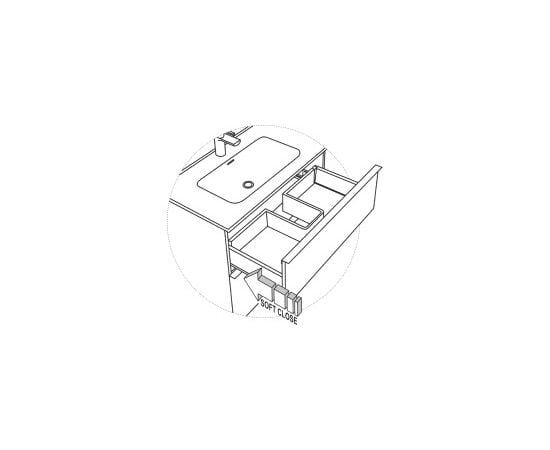 Washbasin hanging cabinet Elita Look 60 1DR HG PDW white