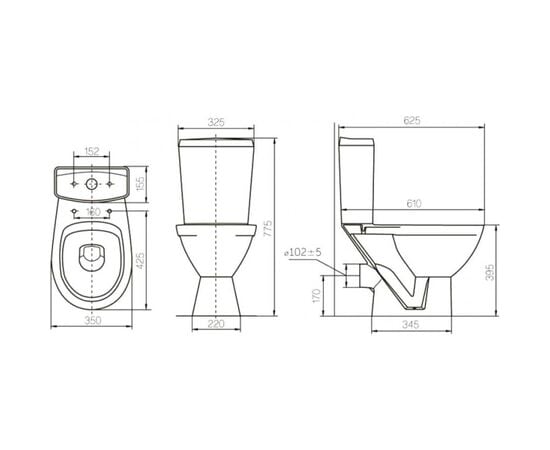 Toilet-Compact Rosa "Solo"