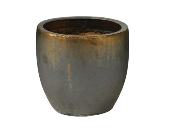 Pot ceramic Mega Collections Glazed Egg Pot Bronze 22x21cm 7l