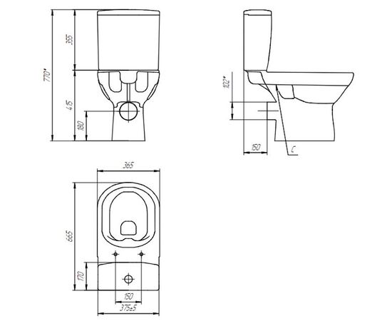 Toilet bowl Cersanit CITY Clean On 010 3/5 DPL EO