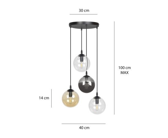 Hanger EMIBIG Cosmo Premium 4 E14 4x MAX 40W black mix