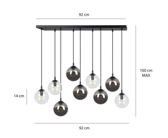 Hanger EMIBIG Cosmo 9 E14 9x MAX 40W black mix 2