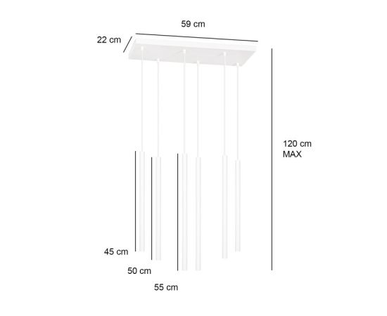 საკიდი EMIBIG Selter 6 G9 6x MAX 30W თეთრი