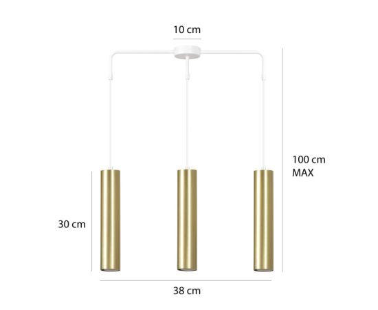 Подвес EMIBIG Goldi 3 GU10 3x MAX 30W белый золото