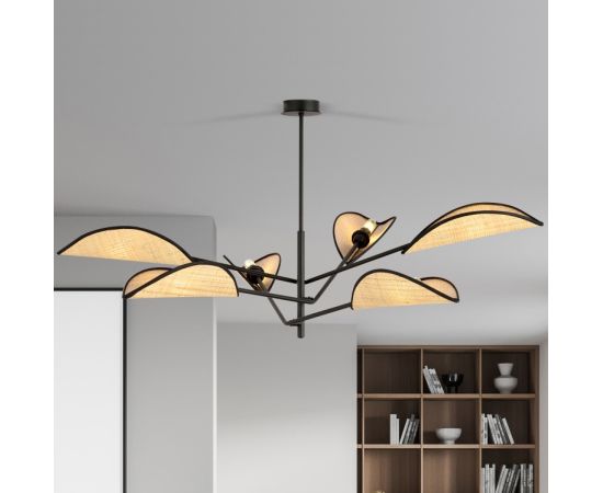 Chandelier EMIBIG VENE 6 E14 6x MAX 40W black rattan