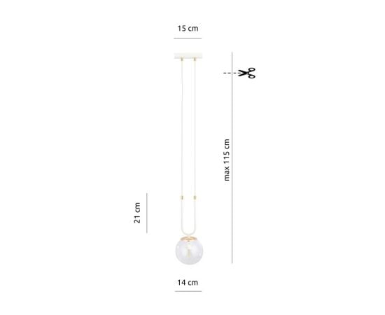 Pendant EMIBIG GLAM 1 E14 1x MAX 40W white transparent