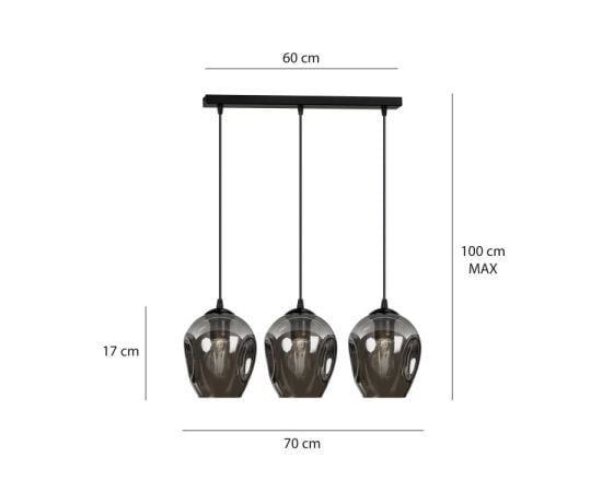 Hanger EMIBIG Istar 3 E27 3x MAX 60W graphite black