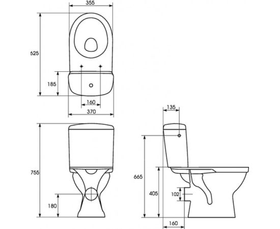 Toilet Compact Cersanit  MR011 3/6 polypropylene cover white