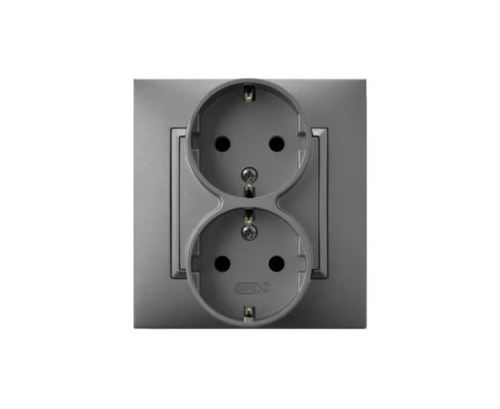 Socket OSPEL 2 82x88x22 with grounding grey