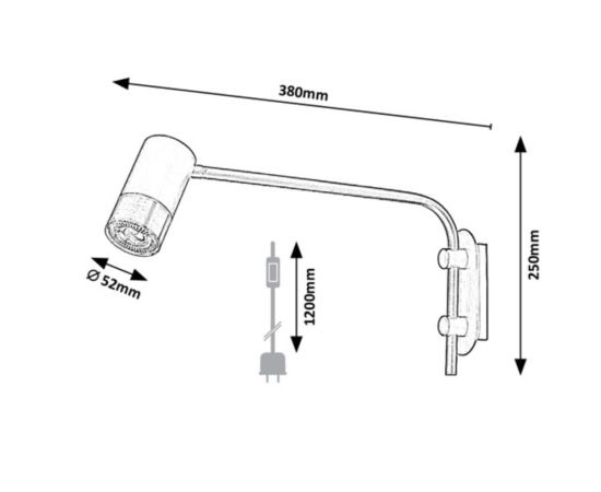 Бра Rabalux ZIRCON LED 5W L380 черный серебро 5072