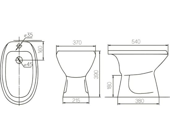 Floor standing bidet Rosa Luxe