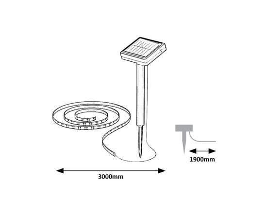 Tape Rabalux solar strip Ansoo LED 0.26W 3000K L3000mm IP44 77016