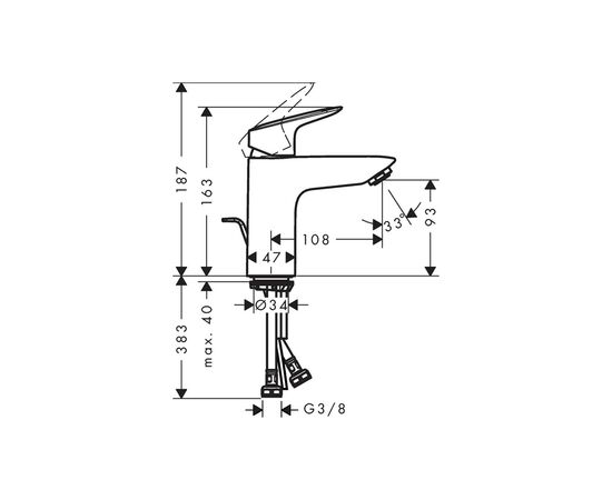 Mixer for washbasin Hansgrohe 71100000