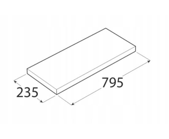 Shelf with concealed fixing white Velano FSG 80/24 795x235 mm