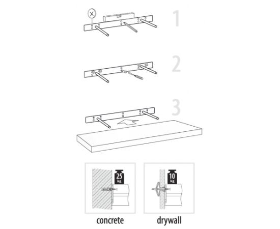 Shelf with hidden fastening Domax FS 24/24 235x235