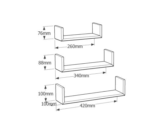 Set of shelves Domax FUS 67112 3 pcs