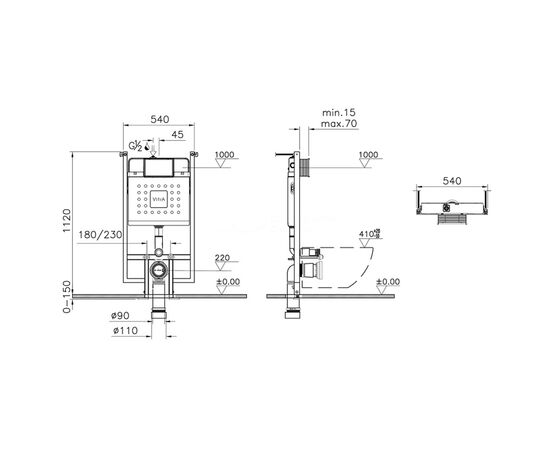 Installation for suspended VitrA 738-5800-01