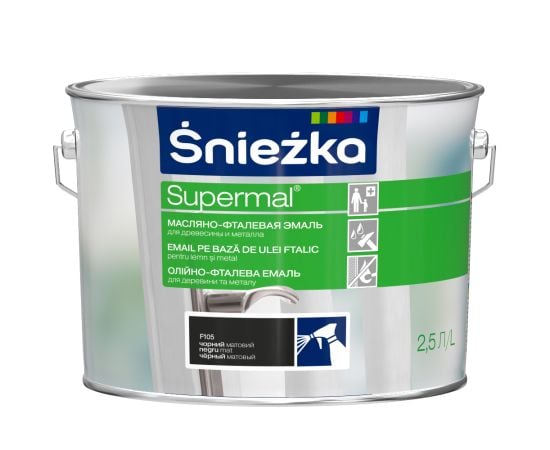 Enamel oil-phthalic Sniezka Supermal 2.5 l matt black