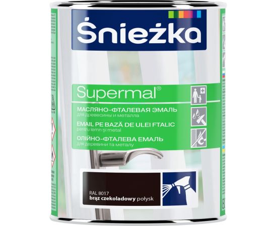 Эмаль масляно-фталевая Sniezka Supermal RAL8017 800 мл глянцевая шоколадная